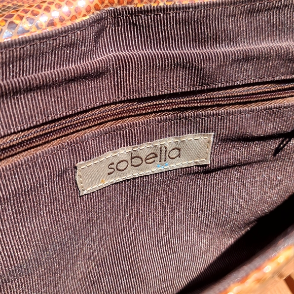 Sobella brown python envelope clutch purse - Picture 3 of 7